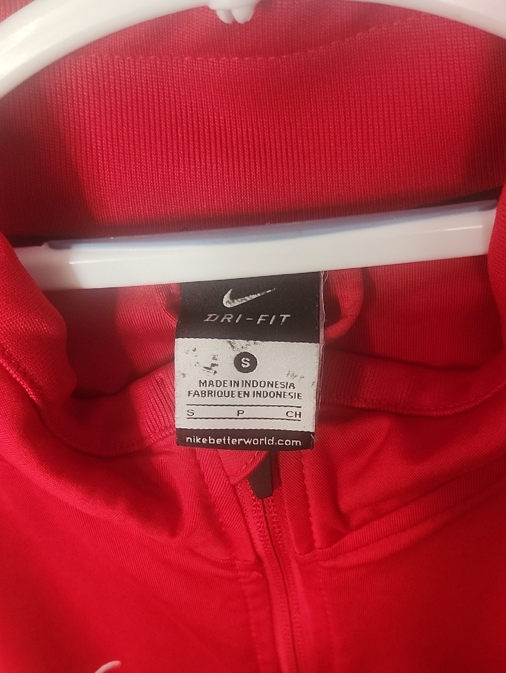 Nike Red and White Performance Zip-Up Jacket - Picture 2 of 4